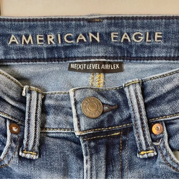 American Eagle Ne(x)t Level AirFlex Skinny Jeans Medium Wash Women’s 28x30 - Picture 3 of 13